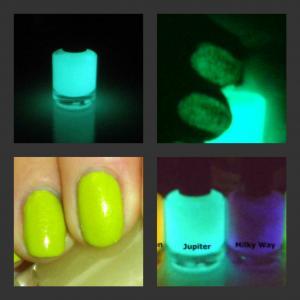 Glow-in-the-dark Nail Polish Top Coat - Aqua -..