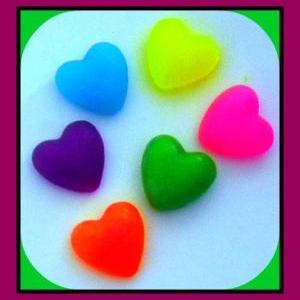 Soap - Puffy Hearts In Neon Colors - 12 Soaps -..