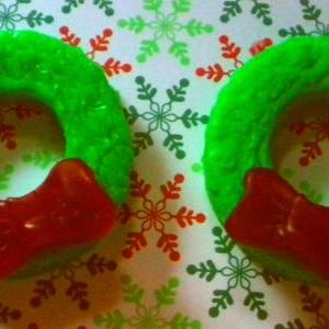 Christmas Soap - Wreath - Set Of 2 - Party Favors..