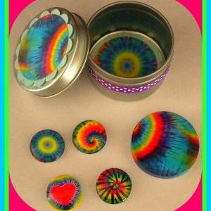 - Magnets - Tie Dye - Magnet Set In Gift Tin - 5..