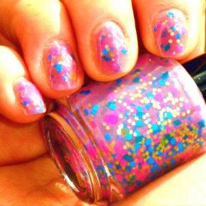 Neon Glitter Nail Polish - - Blueberry Smoothie -..