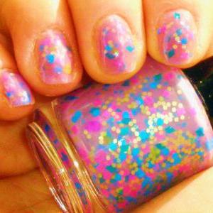 Neon Glitter Nail Polish - - Blueberry Smoothie -..
