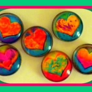 Magnets - Set Of 6 - Hearts - Heart Magnet - Love..