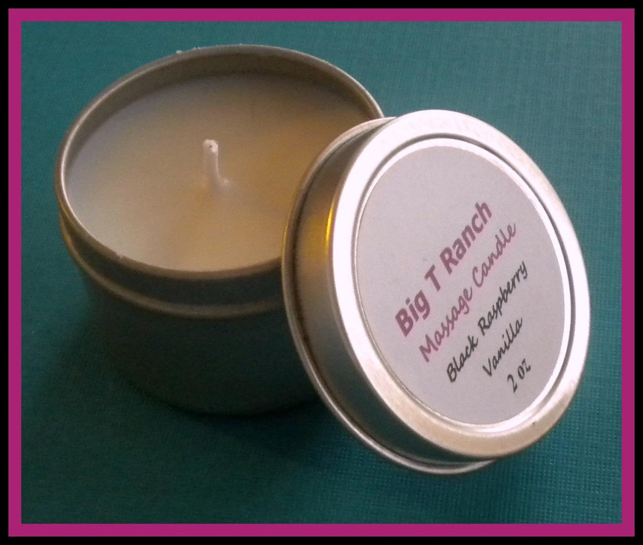 Candle - Mini Black Raspberry Vanilla Soy Massage Candle - 2 Oz