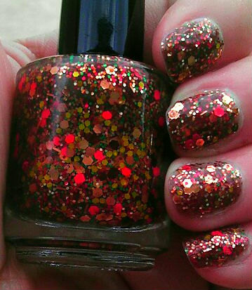 Color Changing Thermal Glitter Nail Polish - "falling For You" - Temperature Changing - Autumn Nail Polish/lacquer- 0.5 Oz Full