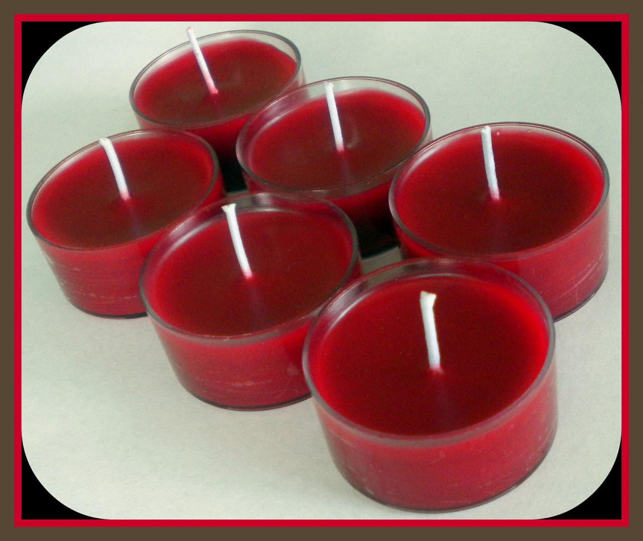 Tealight Candles - Soy - Set Of 6 - Pomegranate