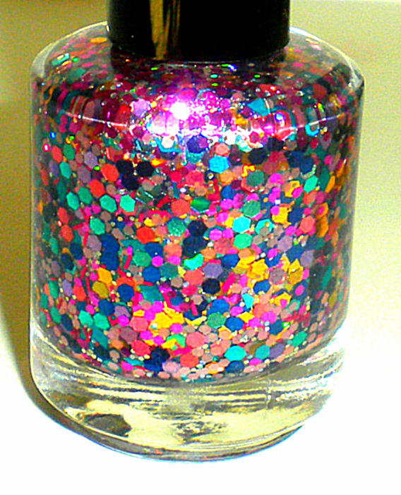 Nail Polish - Glitter Nail Polish - "kaboom" - Holographic Glitter Nail Lacquer - 0.5 Oz Full Sized Bottle