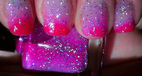 Color Changing Glitter Nail Polish - Mood Nail Polish - Cherry Blossom - Custom Blended Polish/lacquer - 0.5 Oz Full Sized Bottle