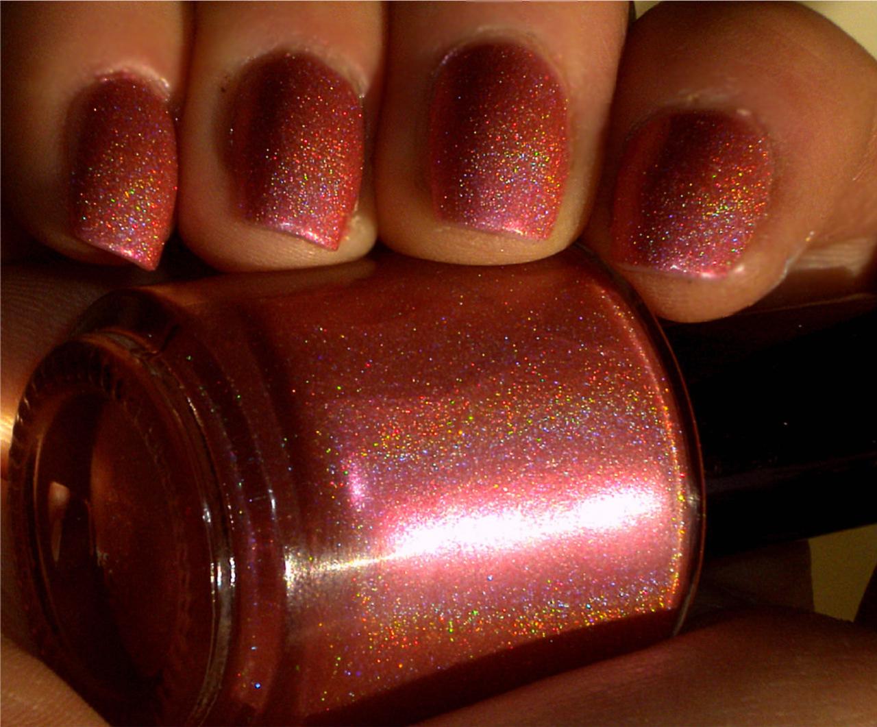 Holographic Nail Polish - "cactus Flower" - Pink Primrose Hand Blended Nail Lacquer- Spectraflair - 0.5 Oz Full Sized Bottle