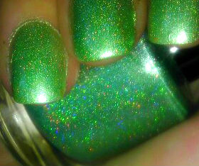 Green Holographic Nail Polish - - "mesa Verde" - Hand Blended Nail Lacquer- Spectraflair - 0.5 Oz Full Sized Bottle