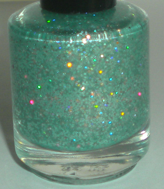 Nail Polish - Skyler's Mint Bikini - Holographic - Glitter Nail Polish - 0.5 Oz Full Sized Bottle