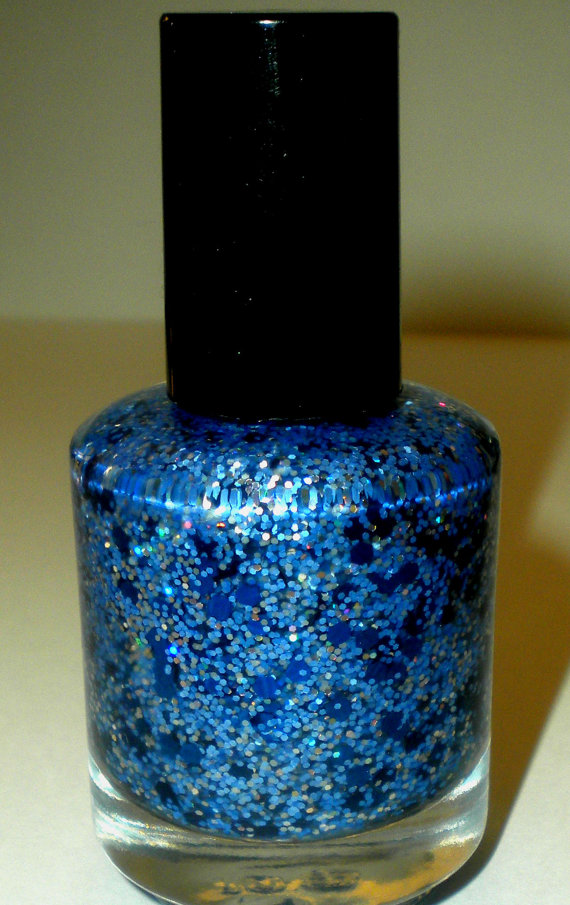 Nail Polish - Colorado Nights - Holographic Glitter - Blue Nail Polish - .5 Oz Full Sized Bottle