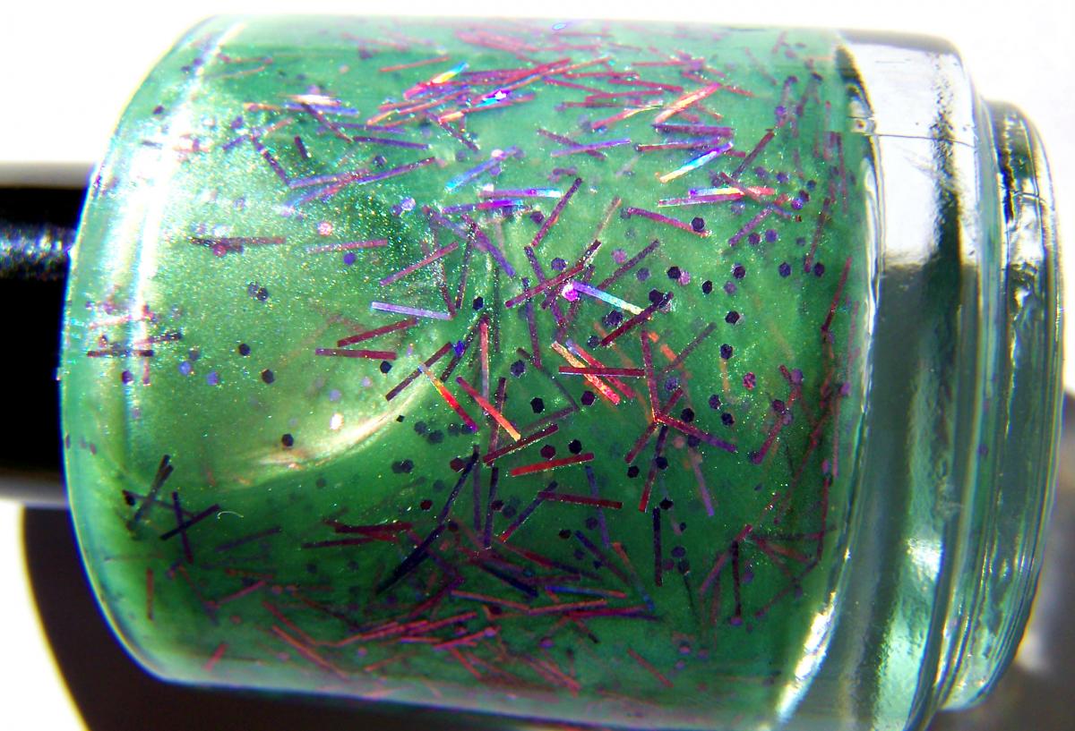 Nail Polish - Green Apple Candy - Spring Collection - Glitter Nail Polish - Green - Purple - 0.5 Oz Full Sized Bottle
