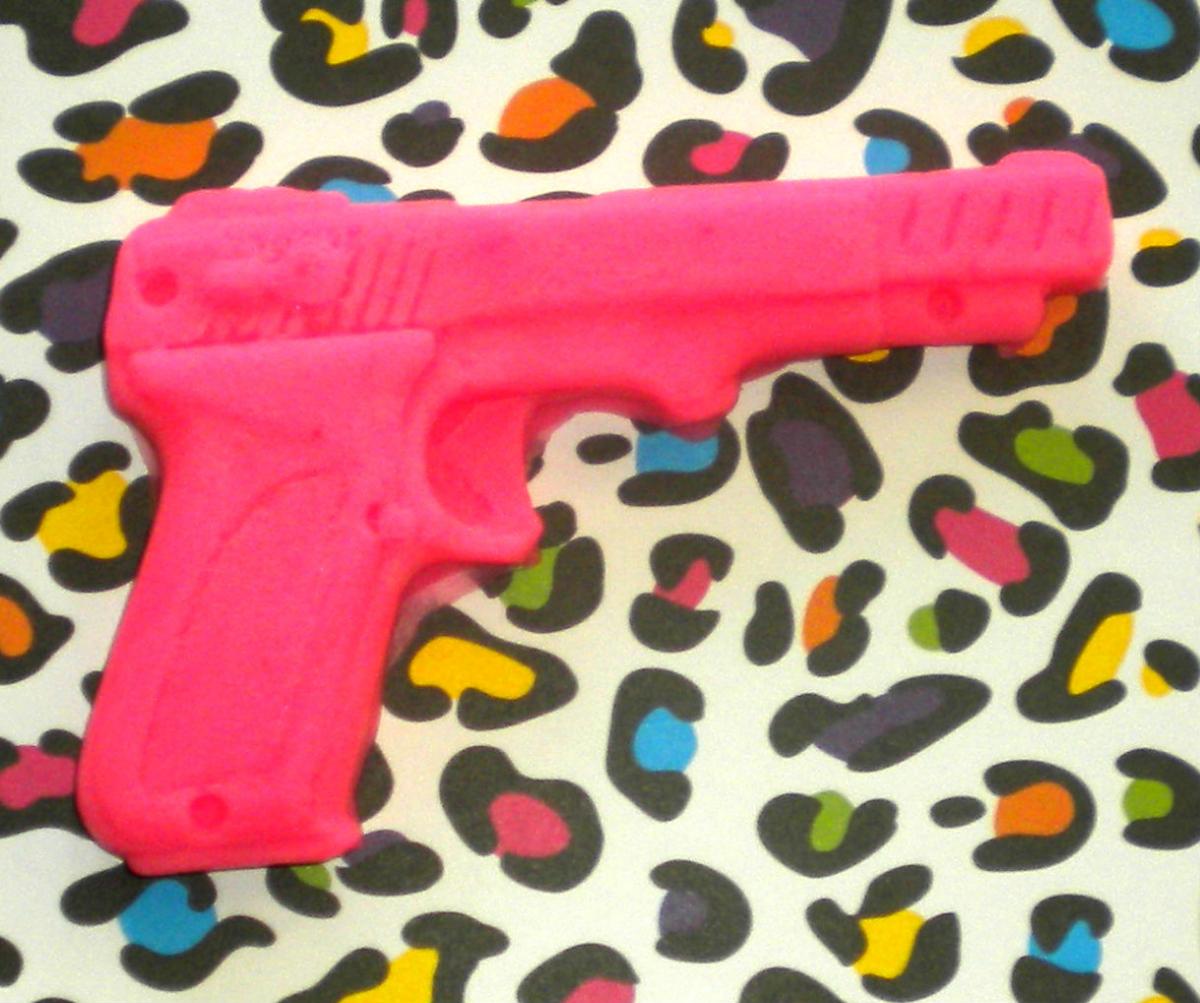 Soap - Gun Soap - Pomegranate Scented - Pink Gun Soap - Pink Soap - Pink Gun - Party Favors