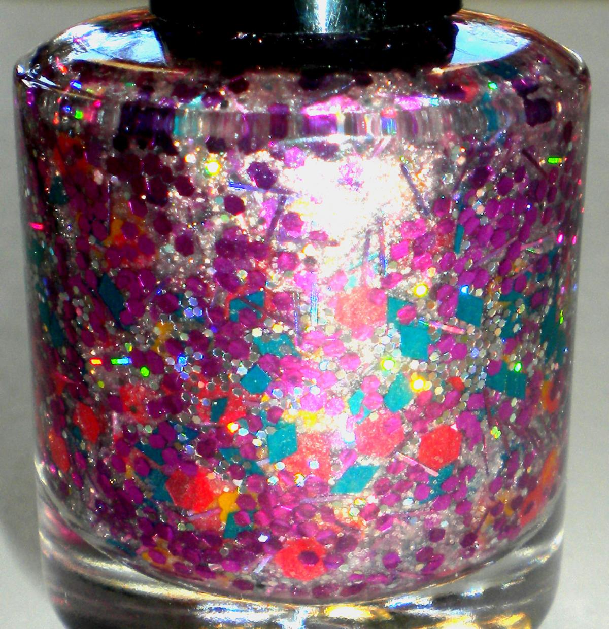 Nail Polish - "hibiscus" - Hand Blended Nail Lacquer - Spring Nail Polish - Holographic Glitter - 0.5 Oz Full Sized Bottle